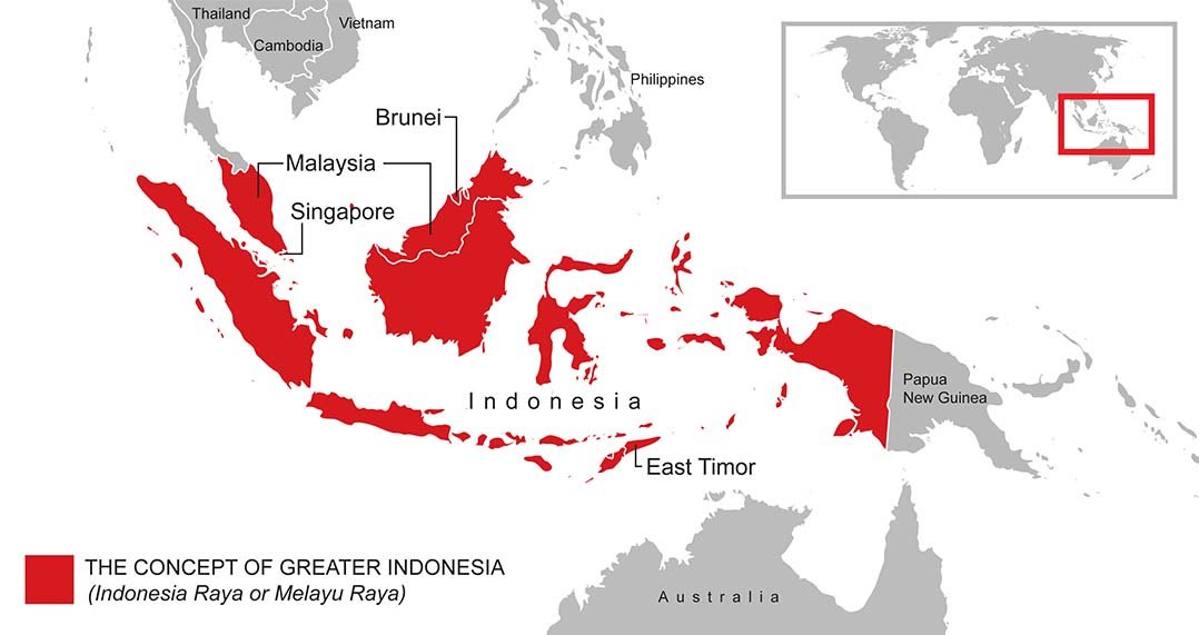 Cartina Indonesia e Malesia.